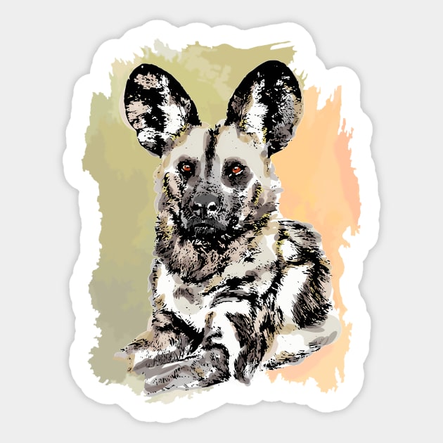 Painted Dog Watercolor on Splash of Color for Painted Dog Fans Sticker by scotch